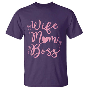 Funny Wife Mom Boss T Shirt Girly Pink Bows Mothers Day Gift TS12 Purple Print Your Wear