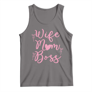 Funny Wife Mom Boss Tank Top Girly Pink Bows Mothers Day Gift TS12 Deep Heather Print Your Wear