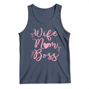 Funny Wife Mom Boss Tank Top Girly Pink Bows Mothers Day Gift TS12 Navy Print Your Wear