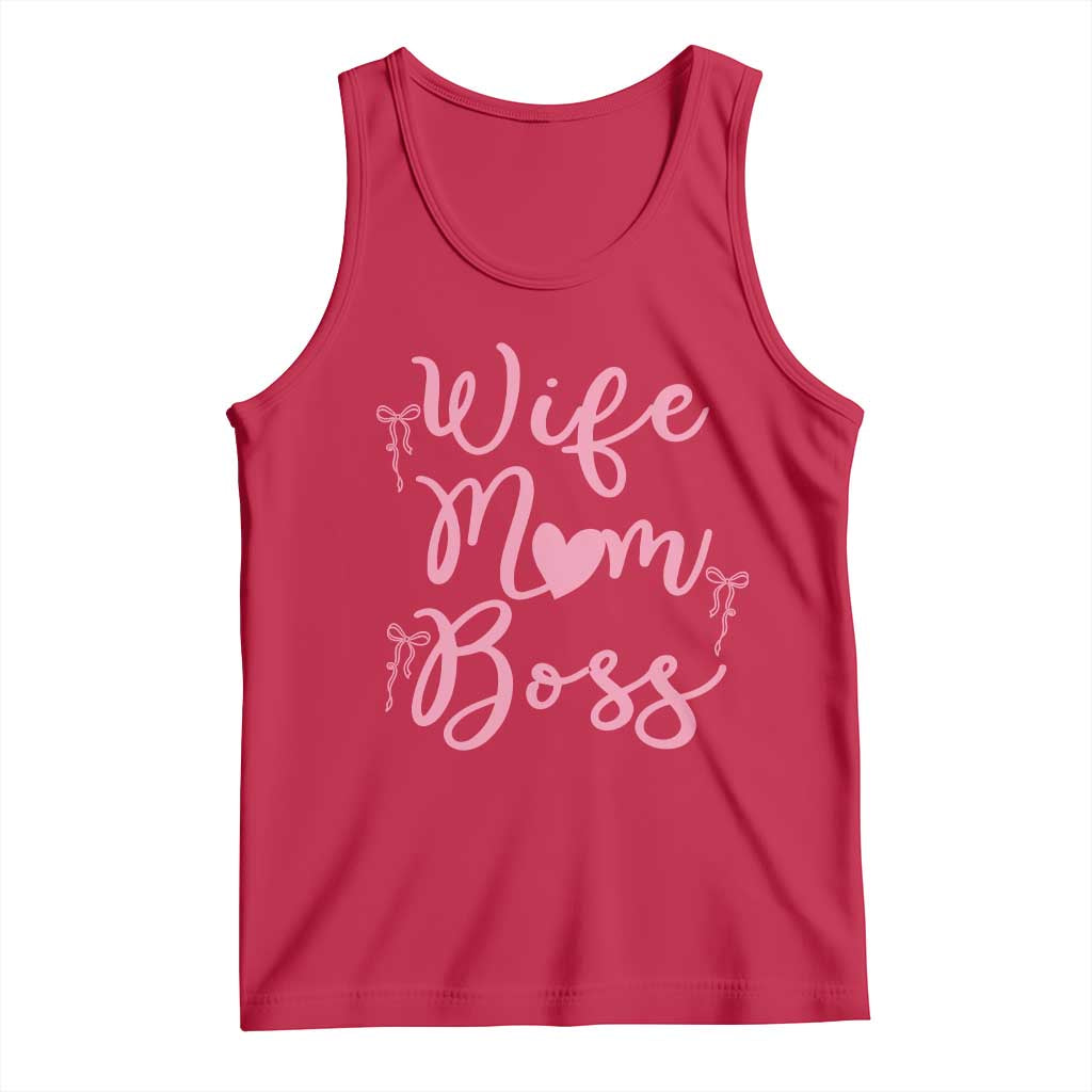Funny Wife Mom Boss Tank Top Girly Pink Bows Mothers Day Gift TS12 Red Print Your Wear
