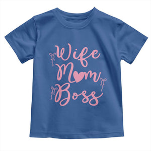 Funny Wife Mom Boss Toddler T Shirt Girly Pink Bows Mothers Day Gift TS12 Royal Blue Print Your Wear