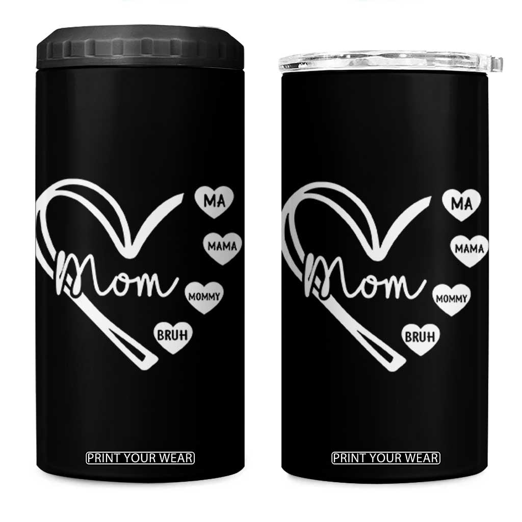 Mama Mommy Mom Bruh 4 in 1 Can Cooler Tumbler Mothers Day Humor Gift TS12 One Size: 16 oz Black Print Your Wear