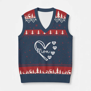 Mama Mommy Mom Bruh V-Neck Knit Sweater Vest Mothers Day Humor Gift TS12 Navy Red Print Your Wear