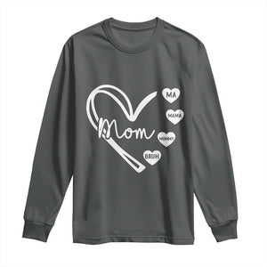 Mama Mommy Mom Bruh Long Sleeve Shirt Mothers Day Humor Gift TS12 Dark Heather Print Your Wear