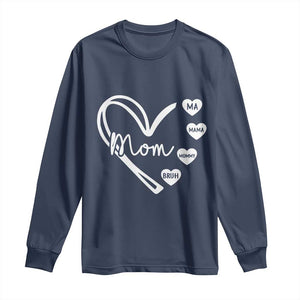 Mama Mommy Mom Bruh Long Sleeve Shirt Mothers Day Humor Gift TS12 Navy Print Your Wear