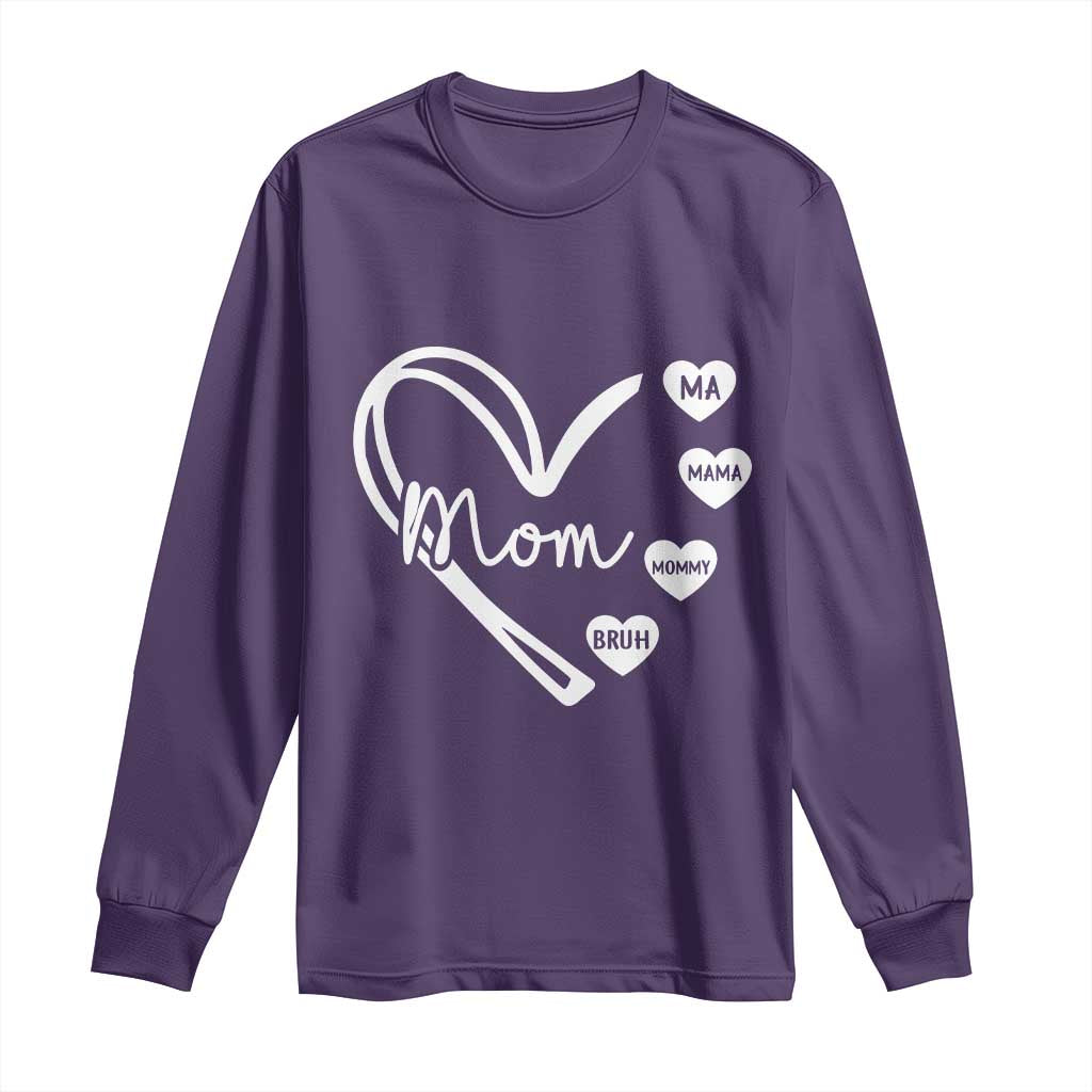 Mama Mommy Mom Bruh Long Sleeve Shirt Mothers Day Humor Gift TS12 Purple Print Your Wear