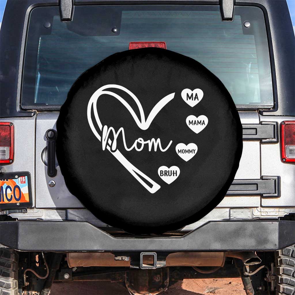 Mama Mommy Mom Bruh Spare Tire Cover Mothers Day Humor Gift TS12 No hole Black Print Your Wear