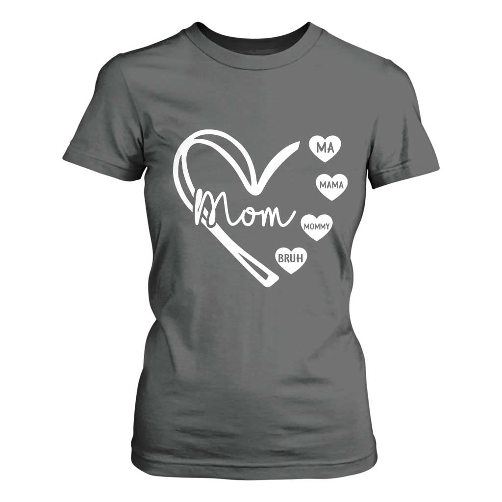 Mama Mommy Mom Bruh T Shirt For Women Mothers Day Humor Gift TS12 Dark Heather Print Your Wear