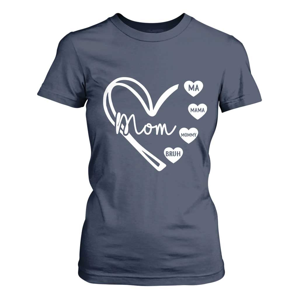 Mama Mommy Mom Bruh T Shirt For Women Mothers Day Humor Gift TS12 Navy Print Your Wear