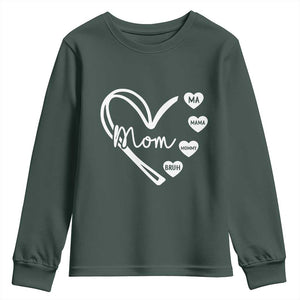 Mama Mommy Mom Bruh Youth Sweatshirt Mothers Day Humor Gift TS12 Dark Forest Green Print Your Wear