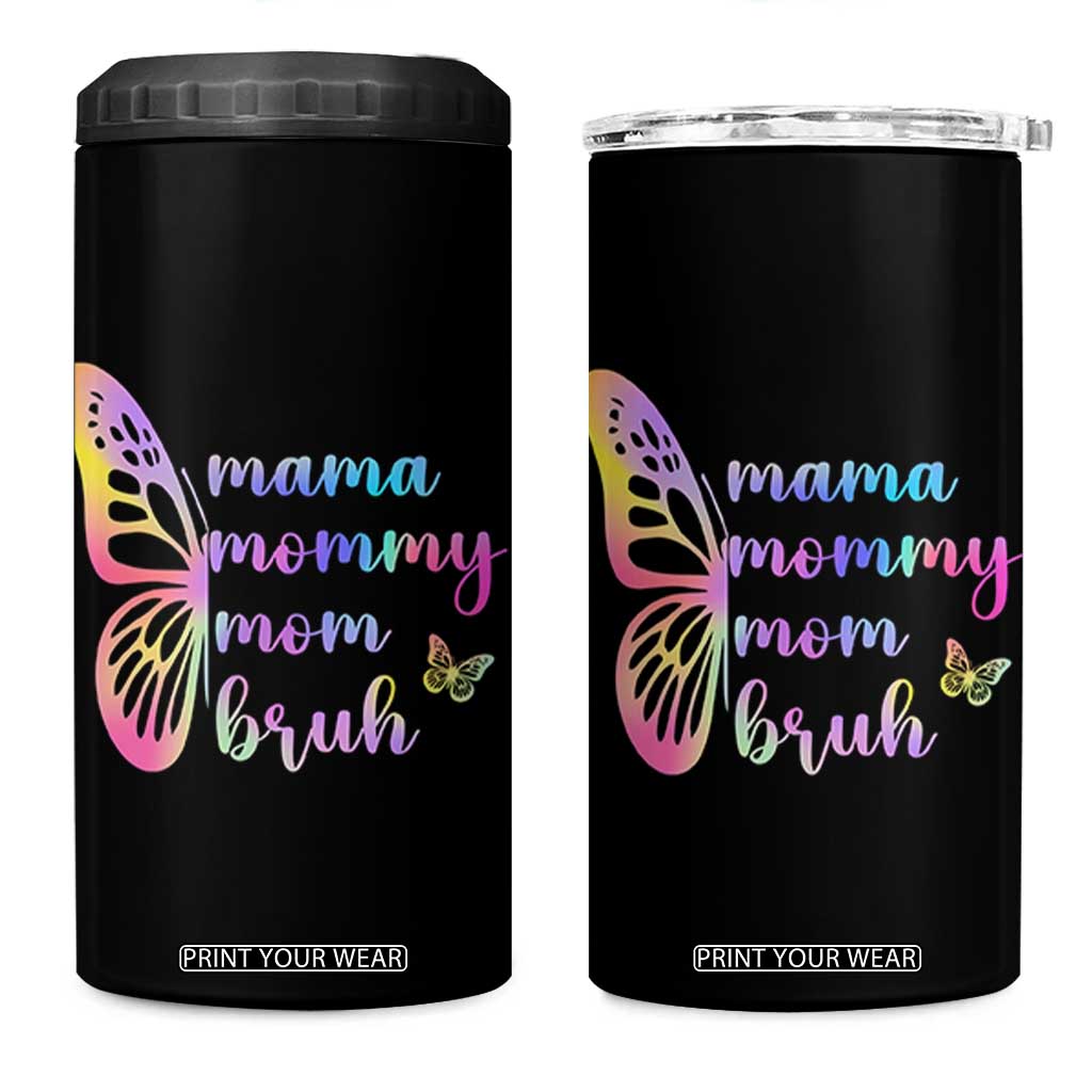 Funny Mom Saying Gift 4 in 1 Can Cooler Tumbler Mama Mommy Mom Bruh TS12 One Size: 16 oz Black Print Your Wear