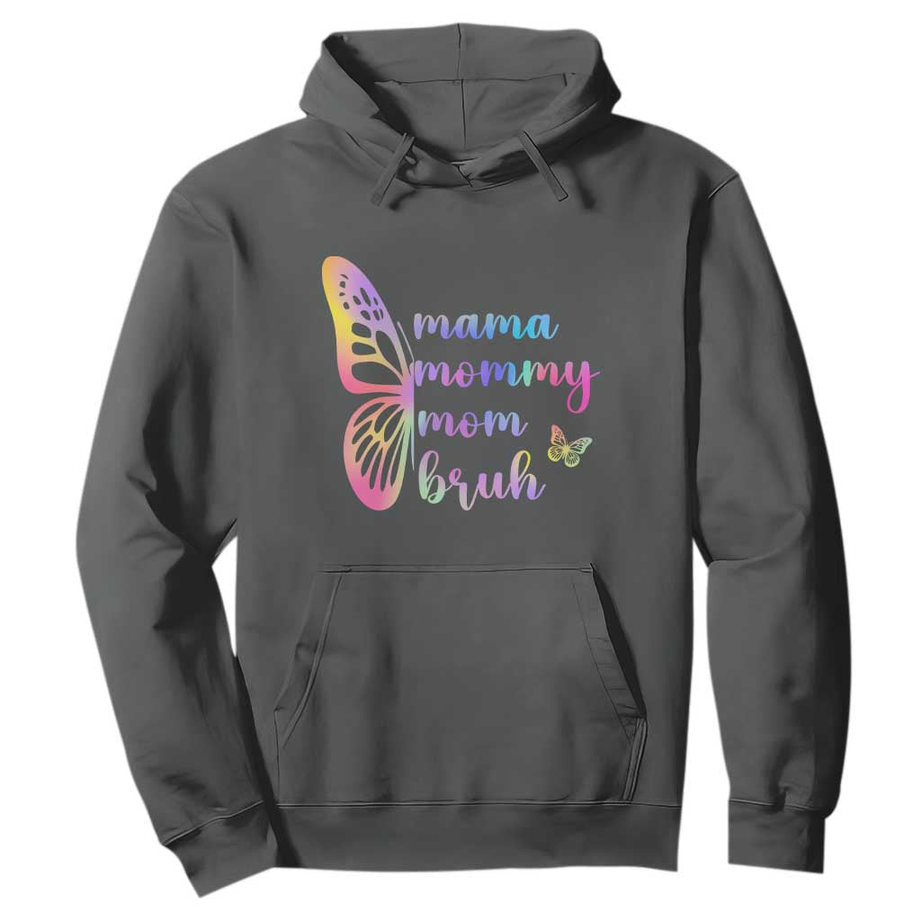 Funny Mom Saying Gift Hoodie Mama Mommy Mom Bruh TS12 Dark Heather Print Your Wear