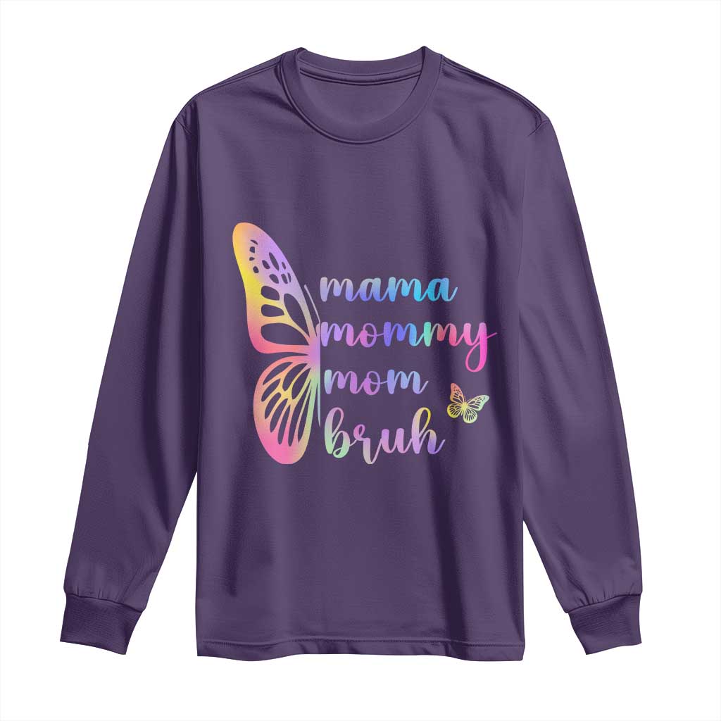 Funny Mom Saying Gift Long Sleeve Shirt Mama Mommy Mom Bruh TS12 Purple Print Your Wear