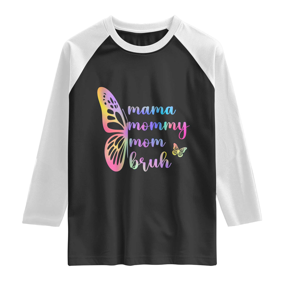 Funny Mom Saying Gift Raglan Shirt Mama Mommy Mom Bruh TS12 Black White Print Your Wear