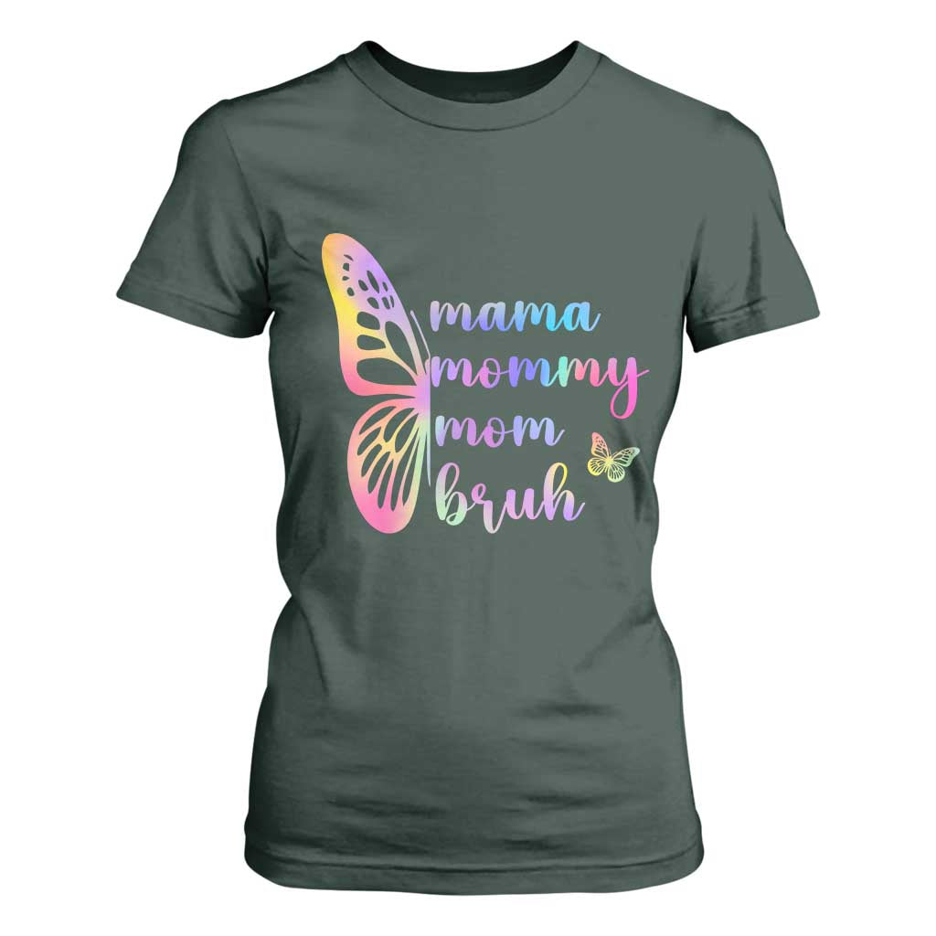 Funny Mom Saying Gift T Shirt For Women Mama Mommy Mom Bruh TS12 Dark Forest Green Print Your Wear