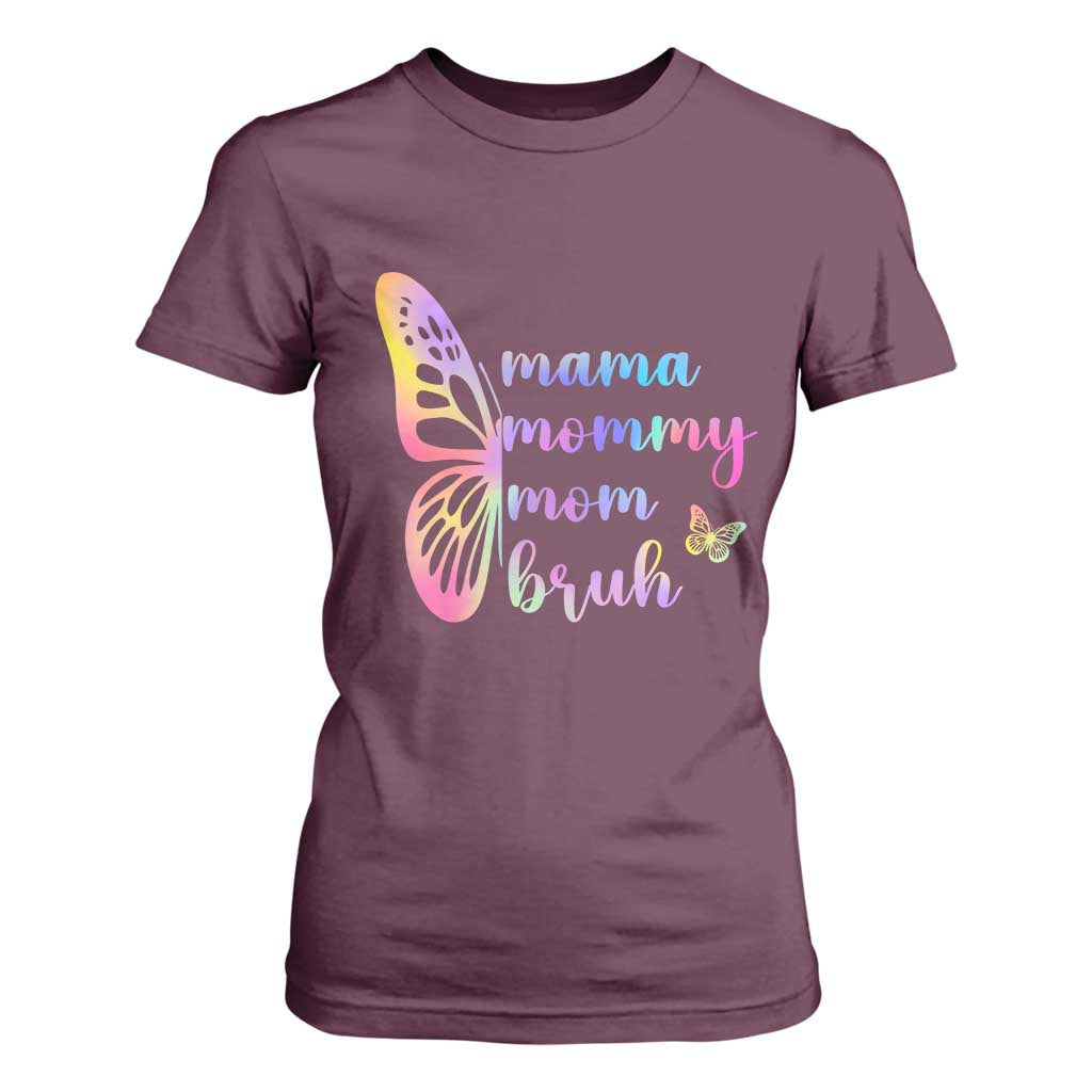 Funny Mom Saying Gift T Shirt For Women Mama Mommy Mom Bruh TS12 Maroon Print Your Wear