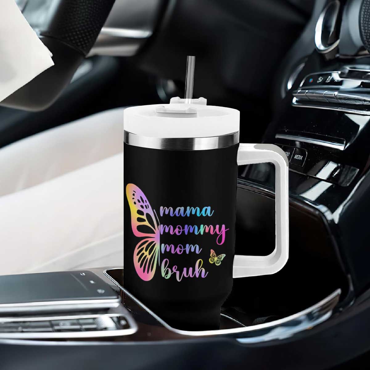 Funny Mom Saying Gift Tumbler With Handle Mama Mommy Mom Bruh TS12 Print Your Wear