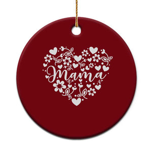 Floral Mama Heart Graphic Ceramic Ornament Mothers Day Flower Gift TS12 1pc Red Print Your Wear