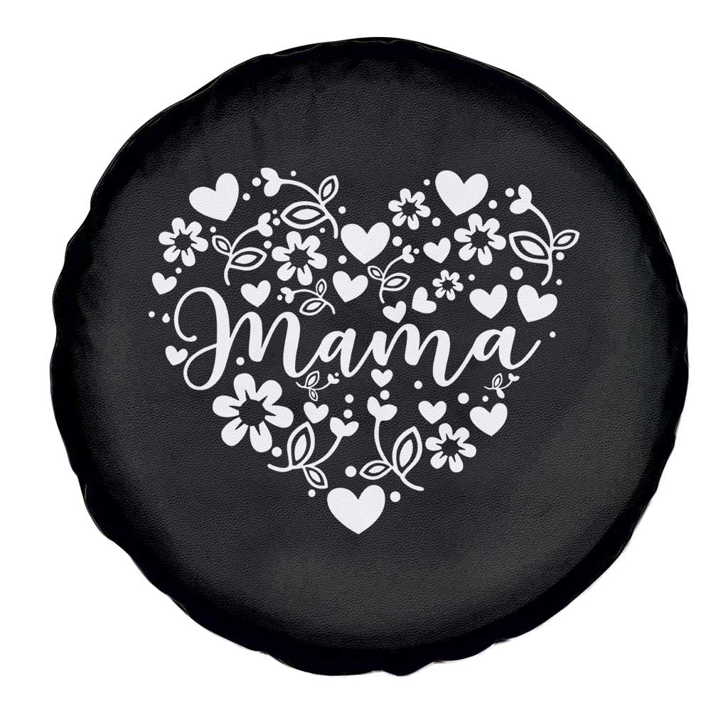 Floral Mama Heart Graphic Spare Tire Cover Mothers Day Flower Gift TS12 Print Your Wear