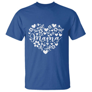 Floral Mama Heart Graphic T Shirt Mothers Day Flower Gift TS12 Royal Blue Print Your Wear
