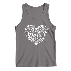 Floral Mama Heart Graphic Tank Top Mothers Day Flower Gift TS12 Deep Heather Print Your Wear