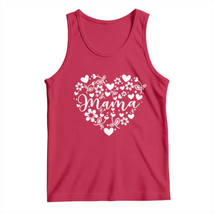 Floral Mama Heart Graphic Tank Top Mothers Day Flower Gift TS12 Red Print Your Wear