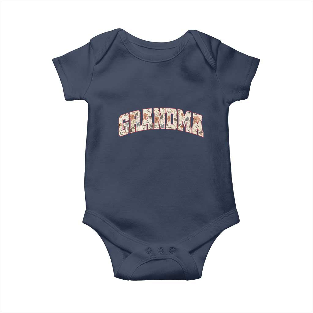 Vintage Floral Grandma Baby Onesie Mothers Day Gift Idea TS12 Navy Print Your Wear