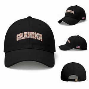 Vintage Floral Grandma Baseball Cap Mothers Day Gift Idea TS12 Baseball Cap Universal Fit Black Print Your Wear