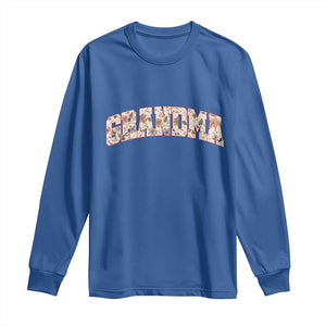 Vintage Floral Grandma Long Sleeve Shirt Mothers Day Gift Idea TS12 Royal Blue Print Your Wear