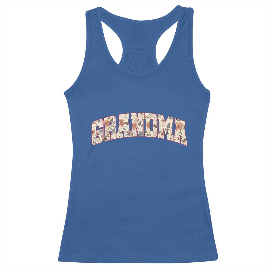 Vintage Floral Grandma Racerback Tank Top Mothers Day Gift Idea TS12 Royal Blue Print Your Wear