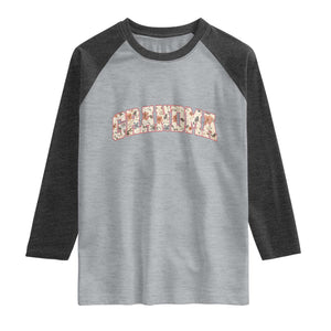 Vintage Floral Grandma Raglan Shirt Mothers Day Gift Idea TS12 Heather Gray Heather Charcoal Print Your Wear