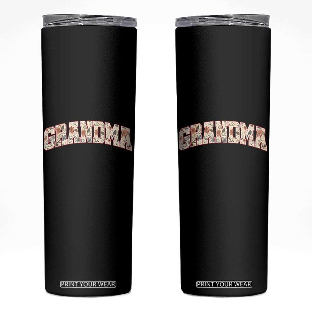 Vintage Floral Grandma Skinny Tumbler Mothers Day Gift Idea TS12 Black Print Your Wear