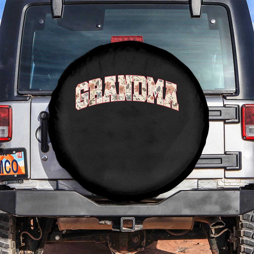 Vintage Floral Grandma Spare Tire Cover Mothers Day Gift Idea TS12 No hole Black Print Your Wear