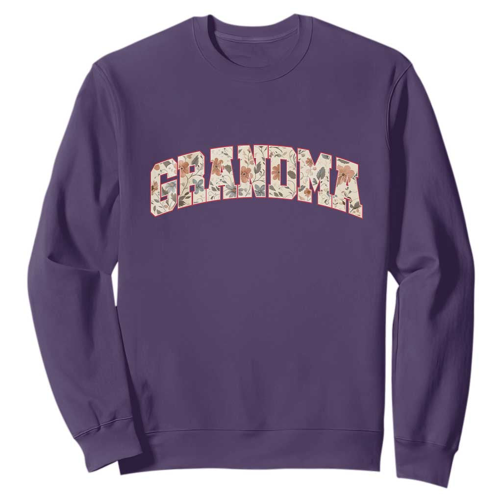 Vintage Floral Grandma Sweatshirt Mothers Day Gift Idea TS12 Purple Print Your Wear