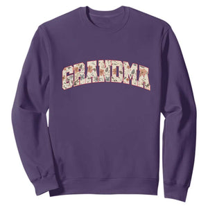 Vintage Floral Grandma Sweatshirt Mothers Day Gift Idea TS12 Purple Print Your Wear