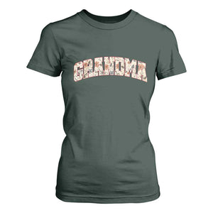 Vintage Floral Grandma T Shirt For Women Mothers Day Gift Idea TS12 Dark Forest Green Print Your Wear