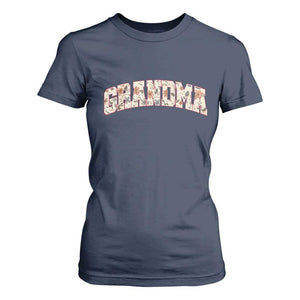 Vintage Floral Grandma T Shirt For Women Mothers Day Gift Idea TS12 Navy Print Your Wear