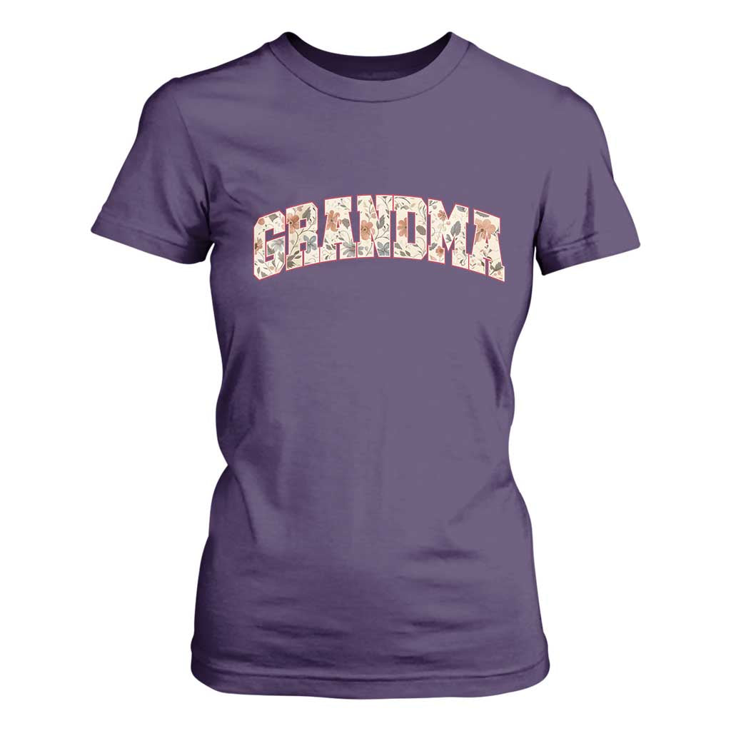 Vintage Floral Grandma T Shirt For Women Mothers Day Gift Idea TS12 Purple Print Your Wear