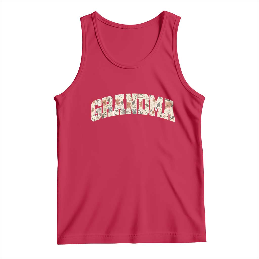 Vintage Floral Grandma Tank Top Mothers Day Gift Idea TS12 Red Print Your Wear