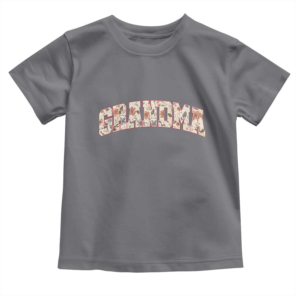 Vintage Floral Grandma Toddler T Shirt Mothers Day Gift Idea TS12 Charcoal Print Your Wear