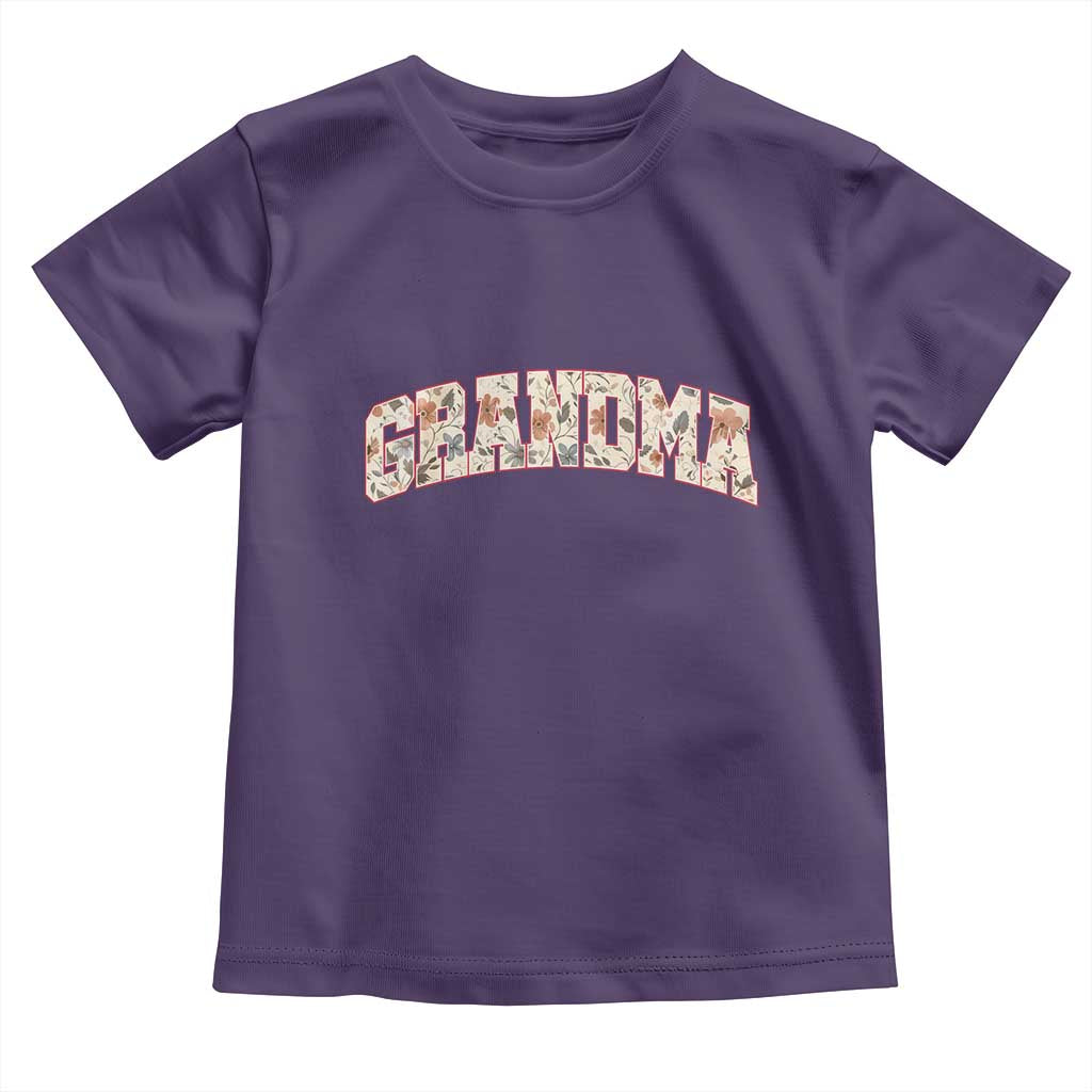 Vintage Floral Grandma Toddler T Shirt Mothers Day Gift Idea TS12 Purple Print Your Wear