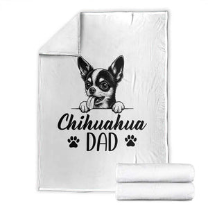 Proud Chihuahua Dad Throw Blanket Dog Lover Gift Idea TS12 White Print Your Wear