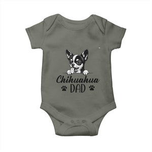 Proud Chihuahua Dad Baby Onesie Dog Lover Gift Idea TS12 Military Green Print Your Wear