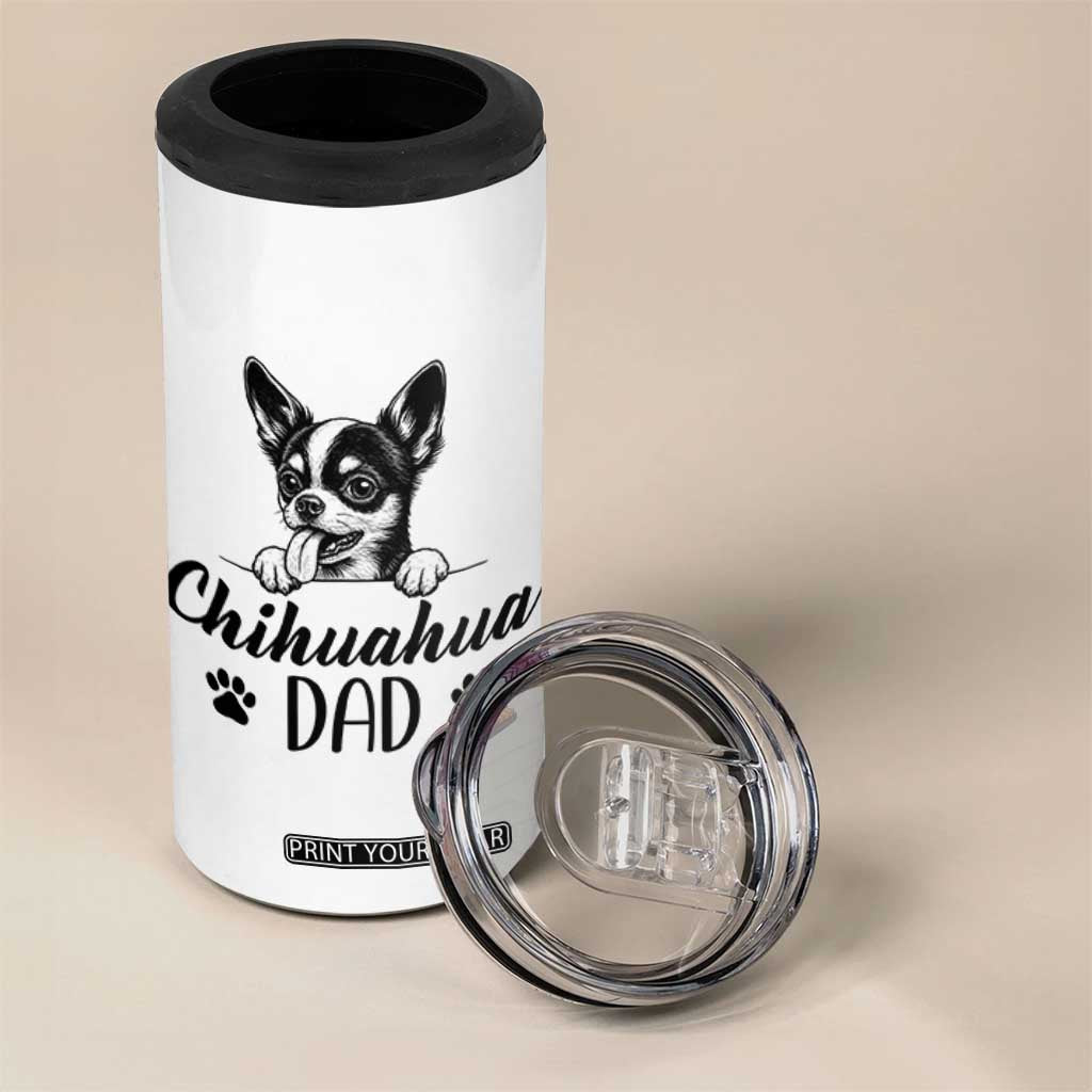 Proud Chihuahua Dad 4 in 1 Can Cooler Tumbler Dog Lover Gift Idea TS12 Print Your Wear