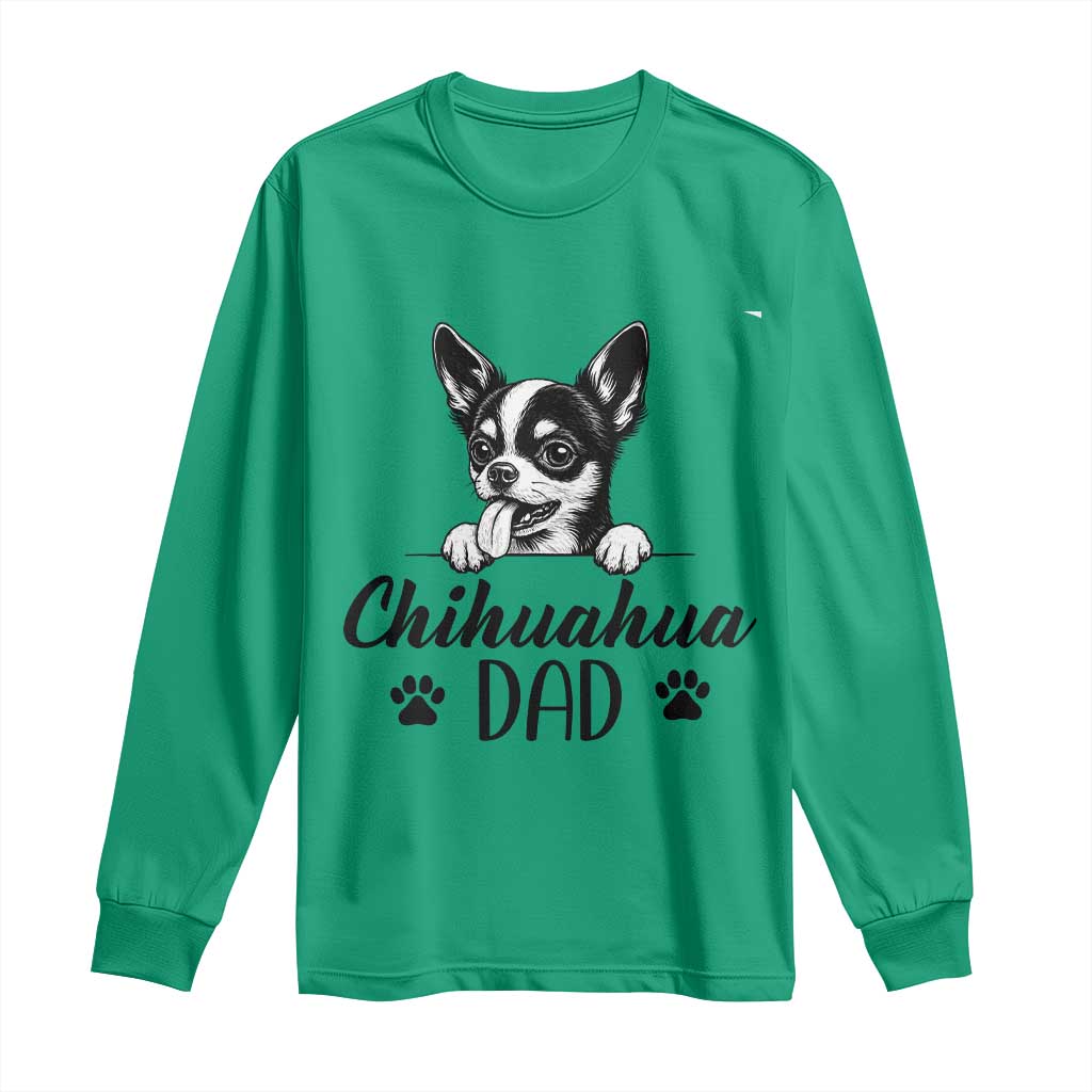 Proud Chihuahua Dad Long Sleeve Shirt Dog Lover Gift Idea TS12 Irish Green Print Your Wear