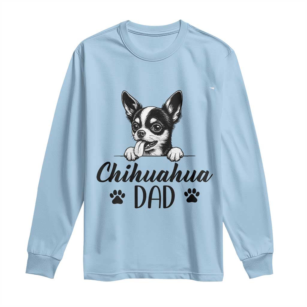 Proud Chihuahua Dad Long Sleeve Shirt Dog Lover Gift Idea TS12 Light Blue Print Your Wear