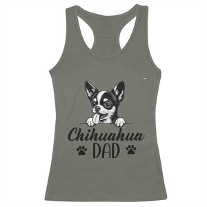 Proud Chihuahua Dad Racerback Tank Top Dog Lover Gift Idea TS12 Military Green Print Your Wear