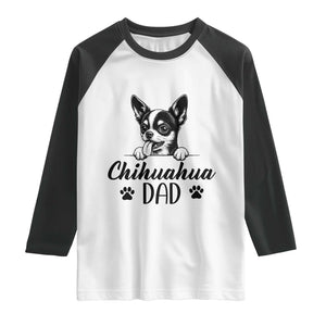 Proud Chihuahua Dad Raglan Shirt Dog Lover Gift Idea TS12 White Black Print Your Wear