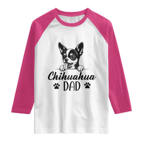 Proud Chihuahua Dad Raglan Shirt Dog Lover Gift Idea TS12 White Heliconia Print Your Wear