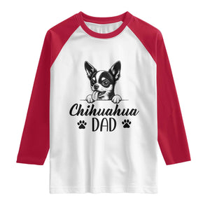 Proud Chihuahua Dad Raglan Shirt Dog Lover Gift Idea TS12 White Red Print Your Wear